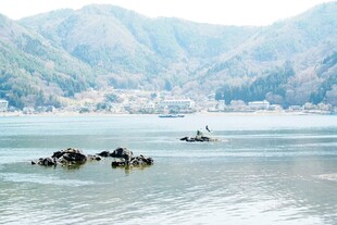 日本山水间的静谧水上风光
