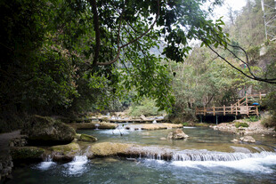 荔波山间溪流潺潺的自然美景