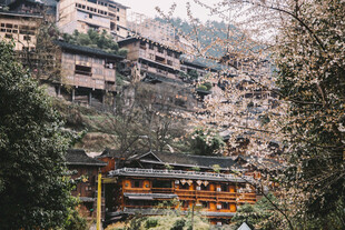 山间错落有致的传统民居
