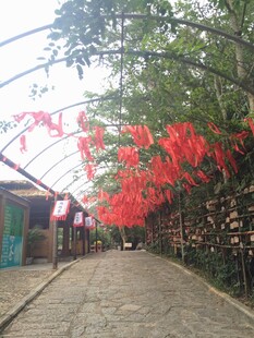 三亚挂满红饰的多彩小巷