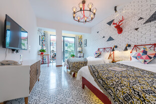 三亚时尚个性的卧室室内场景