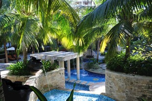 三亚热带风情庭院泳池景观