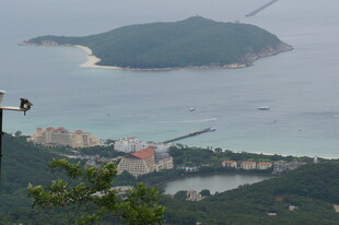 三亚俯瞰海岛城市美丽景观