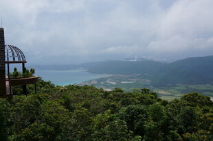 三亚山顶观景台俯瞰葱郁山林