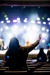 观众在演唱会现场热情欢呼