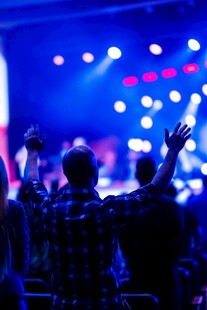 观众在演唱会现场热情欢呼