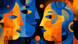 抽象多彩人物侧面头像