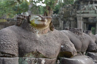 吴哥窟古老石雕神兽