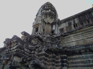 吴哥窟古老建筑局部特写