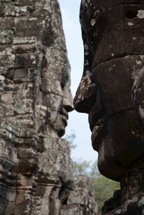 吴哥窟神秘石像特写