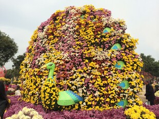 巨型花卉孔雀造型景观