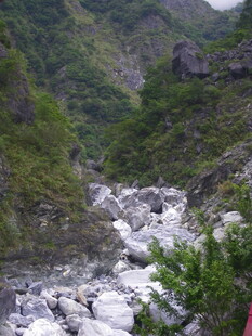 山间湍急溪流景观