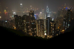 香港夜景璀璨都市风貌