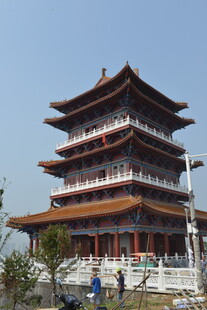 中式多层古建筑塔楼景观