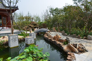 中式园林池塘景观