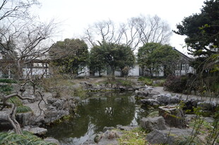 中式园林景观池塘美景