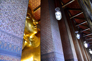 马来西亚寺庙内的金色佛像