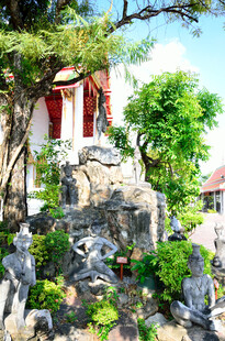 马来西亚中式园林假山绿植景观