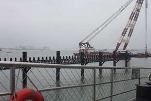 湛江港口起重机作业场景