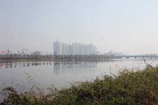 湛江河畔城市风光远景