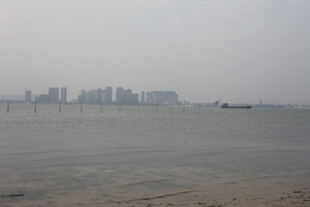 湛江海滨城市远景 海面朦胧景象