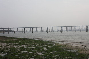 湛江海滨长桥 雾霭中的景致