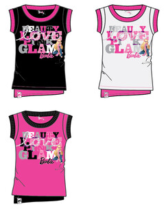 女童时尚印花短袖T恤