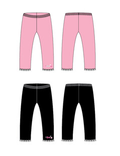 儿童粉色黑色紧身裤款式图