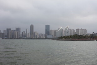 海滨城市天际线景观