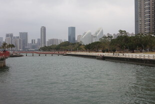 城市河畔风光