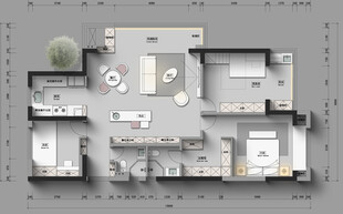 现代简约风房屋平面图