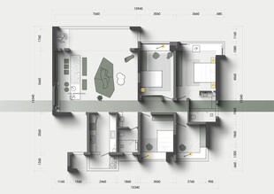 简约立体几何风格室内设计