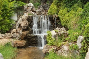 庭院中的自然风小瀑布