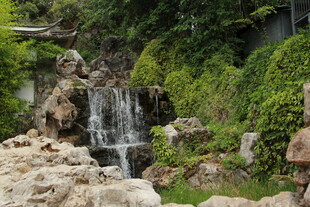 山间小瀑布 绿意环绕景致美