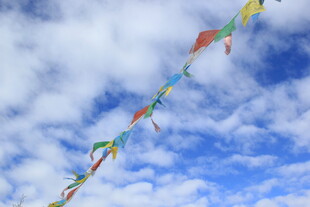 蓝天飘飞的多彩风筝