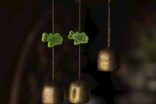 绿色小象风铃挂件