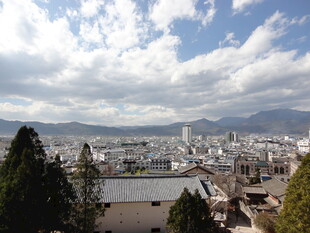 城市河畔风景远眺