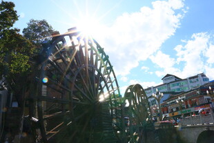 游乐园中的摩天轮与建筑