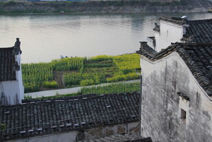 徽派古居旁的秀丽水景