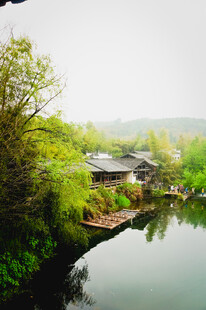 烟雨江南水乡景致