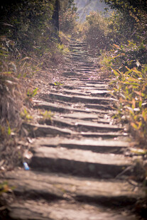 婺源山间石阶小径 秋意盎然