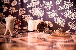 婺源复古风摄影器材与装饰摆件