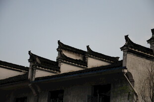 婺源中式古建筑屋顶风貌