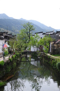 婺源江南水乡古村小桥流水景