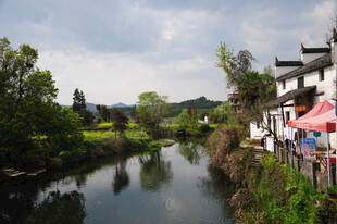 婺源河畔乡村景致 闲适生活