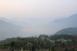 婺源山间晨景 雾霭山林