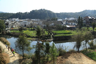 婺源乡村河畔风光美景