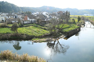 婺源河畔村庄美景