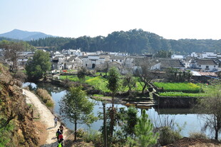 婺源乡村河畔风光美景