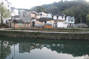 婺源江南水乡村落临水景致